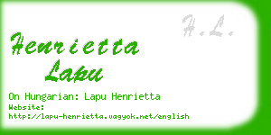 henrietta lapu business card